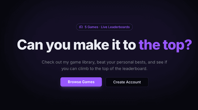 Games site screenshot