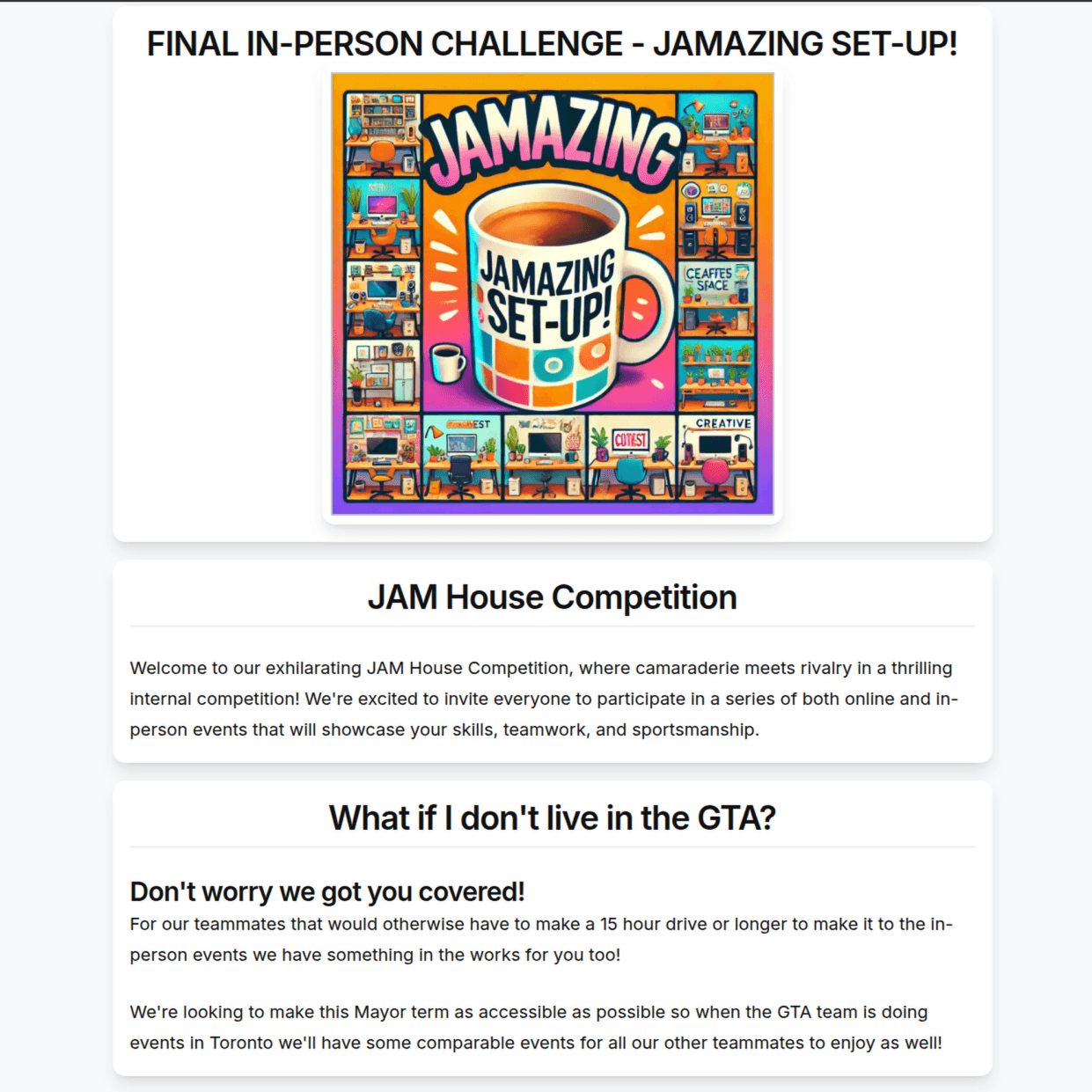 Jam-a-thon home screen